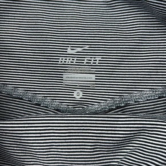 Nike Hyper Stripe Crop Yoga Leggings White Black - Picture 3 of 5